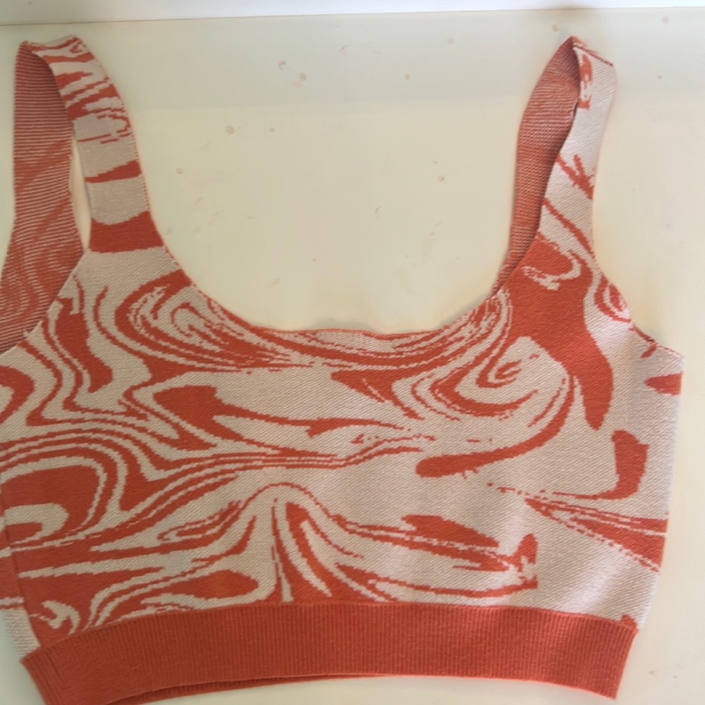cropped orange and white brand new with tags tank top from adika size m/L